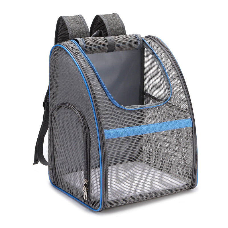 Breathable Mesh Foldable Pet Backpack Carrier, Outdoor Travel Dog Cat Carrying Backpack for Small Pets Walking