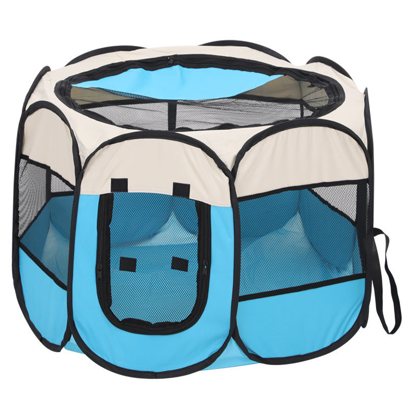 Foldable Octagonal Pet Playpen Tent, Oxford Cloth Outdoor Portable Dog Cat Cage Kennel Pet Bed for Indoor & Outdoor Use