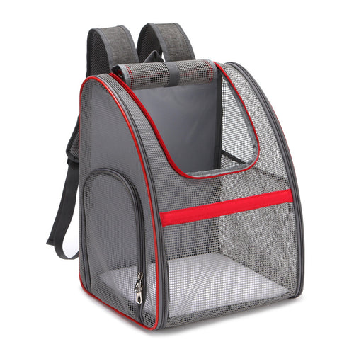 Breathable Mesh Foldable Pet Backpack Carrier, Outdoor Travel Dog Cat Carrying Backpack for Small Pets Walking