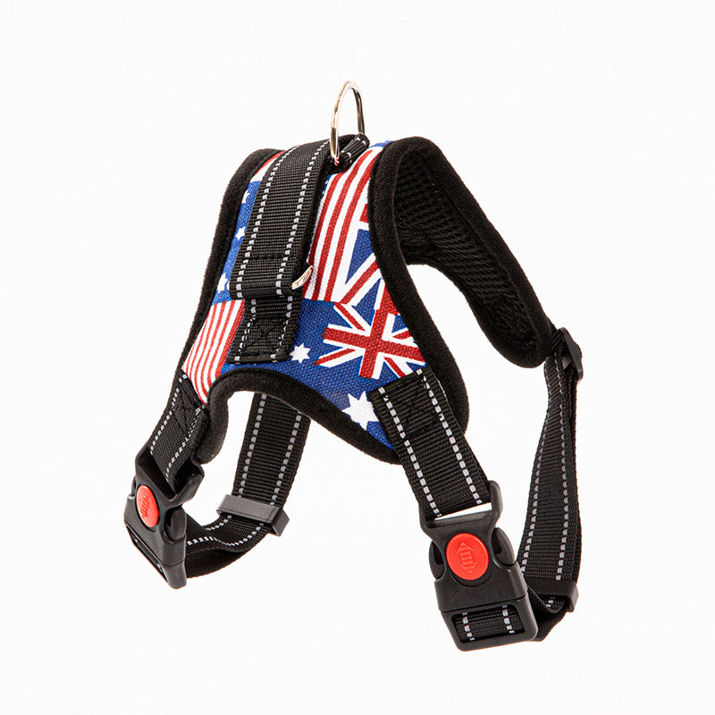 No Pull Dog Harness, Adjustable Reflective Bone Design Pet Walking Harness for Small Medium Large Dogs