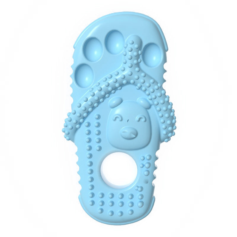 Slipper Shaped Dog Chew Toy, Durable TPR Teething Dental Cleaning Toy for Puppy Small Dogs Interactive Play