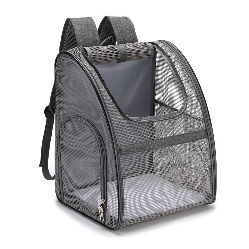 Breathable Mesh Foldable Pet Backpack Carrier, Outdoor Travel Dog Cat Carrying Backpack for Small Pets Walking