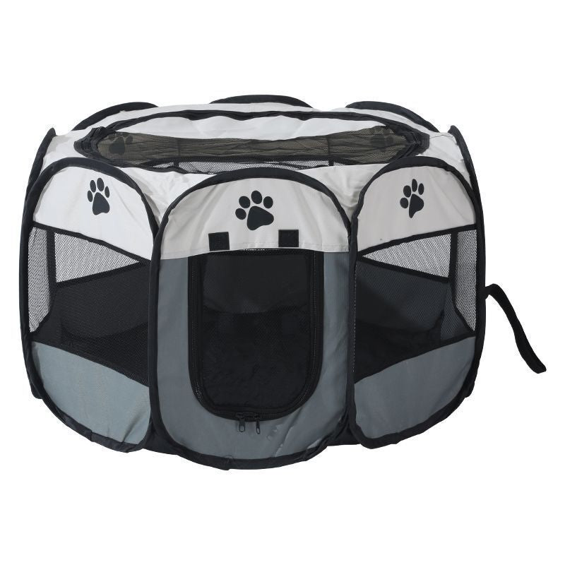 Foldable Octagonal Pet Playpen Tent, Oxford Cloth Outdoor Portable Dog Cat Cage Kennel Pet Bed for Indoor & Outdoor Use