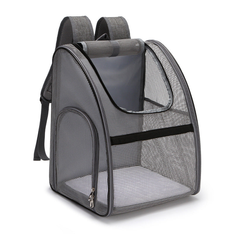 Breathable Mesh Foldable Pet Backpack Carrier, Outdoor Travel Dog Cat Carrying Backpack for Small Pets Walking