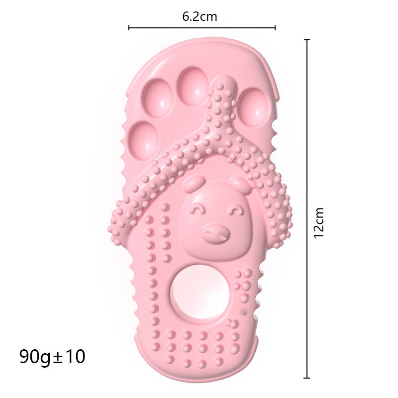 Slipper Shaped Dog Chew Toy, Durable TPR Teething Dental Cleaning Toy for Puppy Small Dogs Interactive Play