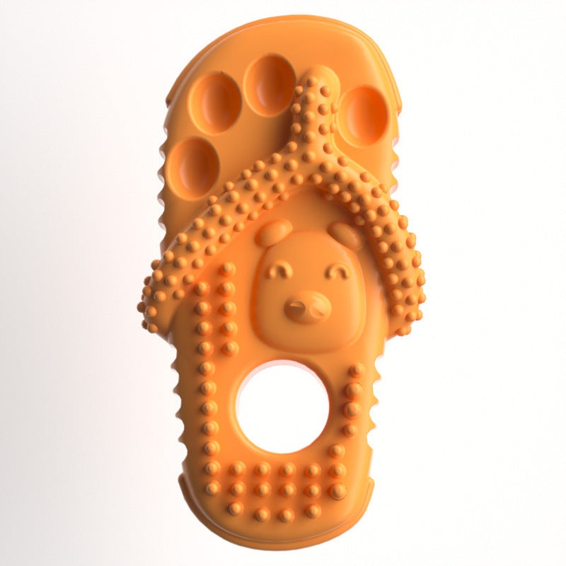 Slipper Shaped Dog Chew Toy, Durable TPR Teething Dental Cleaning Toy for Puppy Small Dogs Interactive Play