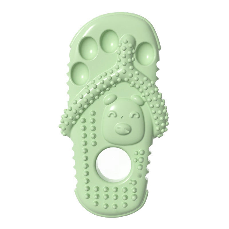 Slipper Shaped Dog Chew Toy, Durable TPR Teething Dental Cleaning Toy for Puppy Small Dogs Interactive Play