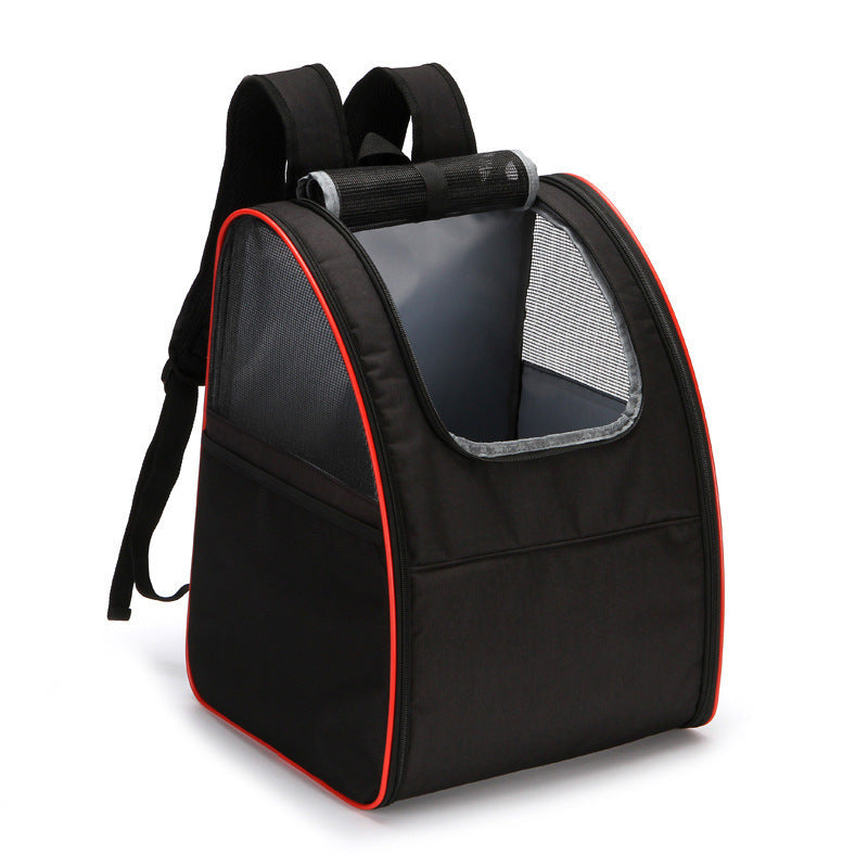 Breathable Foldable Pet Backpack Carrier with Top Window, Portable Outdoor Travel Cat Dog Shoulder Backpack for Small Pets