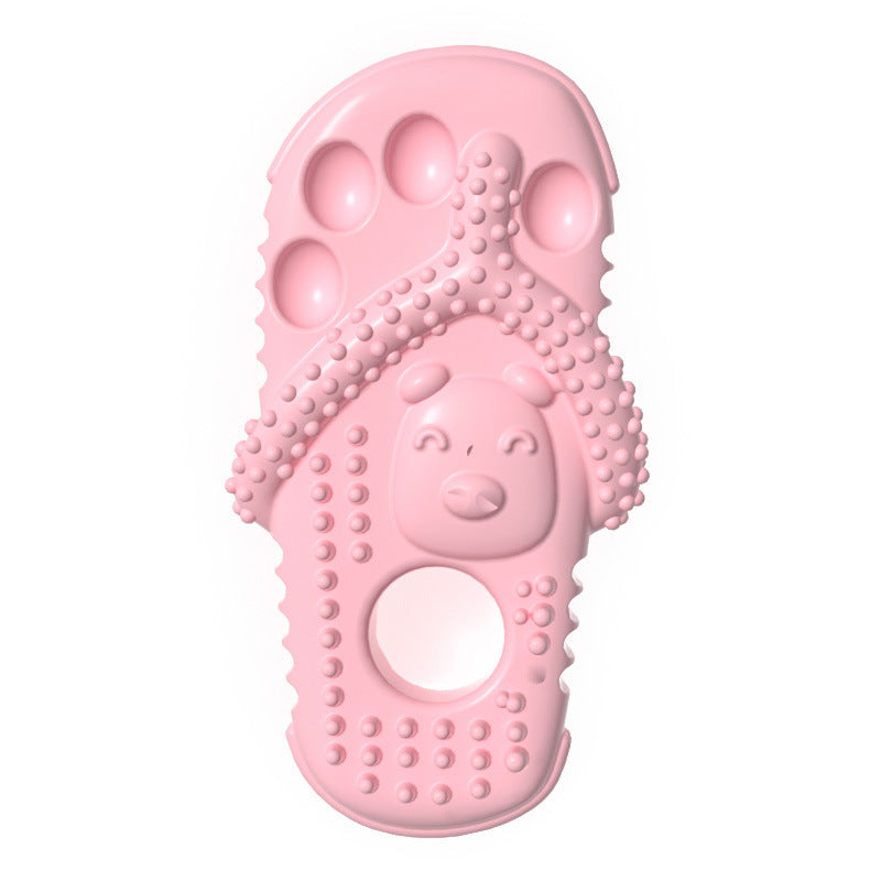 Slipper Shaped Dog Chew Toy, Durable TPR Teething Dental Cleaning Toy for Puppy Small Dogs Interactive Play